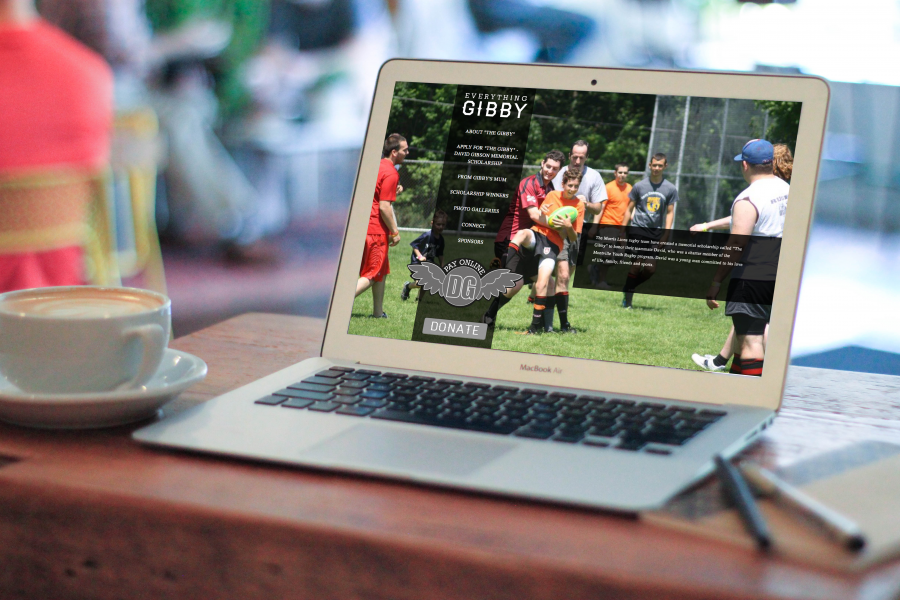 Everything Gibby Homepage Displayed on a macbook