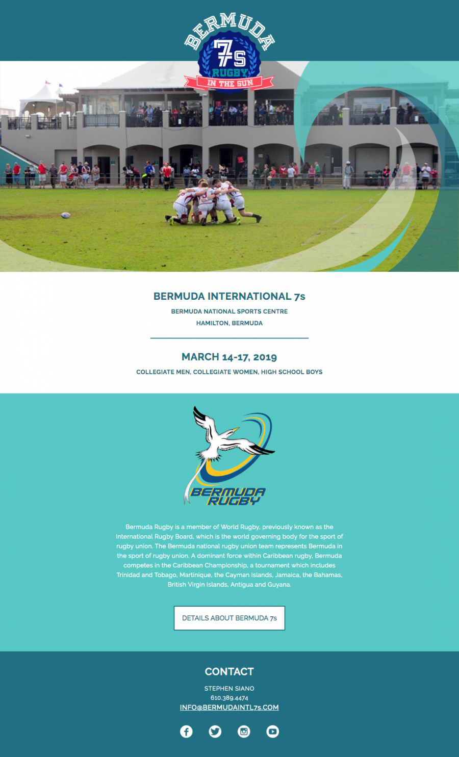 Bermuda International 7s Rugby Website Homepage